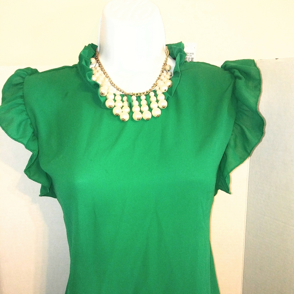 NWT Green Party Blouse M